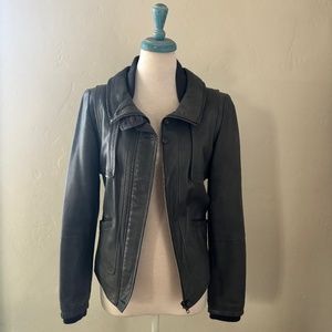 Danier Grey Lamb Skin Leather Jacket in Small